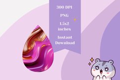 Colorful Teardrop Earring Design, Liquid Earring Sublimation Product Image 2