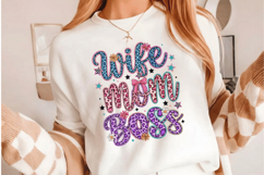 Wife Mom Boss PNG sublimation | Mother's Day PNG T-Shirt Product Image 9