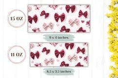 Cute Bows Mug Wrap Design, Love Mug Sublimation Product Image 2