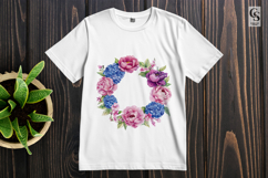 Hydrangea Floral Wreath Clipart Sublimation PNG Product Image 2