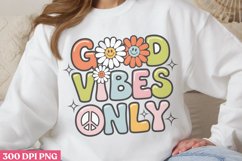 Good Vibes Only PNG, Retro Motivation Sublimation PNG Product Image 1