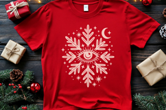 Gothic Christmas Eye Snowflake SVG and PNG clipart Product Image 3