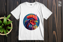 Colorful Rooster Clipart Sublimation PNG Product Image 2