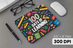 100 days of school Mouse Pad, Teacher PNG Sublimation Design Product Image 1