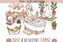Just A Relaxing Goose PNG | Funny Self Care Goose Clipart Product Image 2