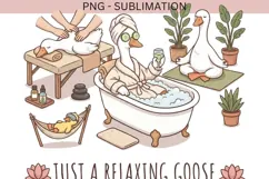 Just A Relaxing Goose PNG | Funny Self Care Goose Clipart Product Image 2
