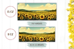 Sunflower Field Mug Wrap Design, Sunflowers Field PNG Product Image 2