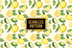Lemon Citrus Slice Pattern Digital Paper Product Image 2
