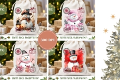 Cartoon Snowman Santa Sack, Winter Santa Sack Designs Product Image 2