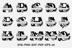 Flower Monogram Split Letters, Floral Monogram Font SVG File Product Image 12