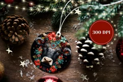 Christmas Ornament PNG, Christmas Cow Ornament Sublimation Product Image 2