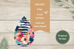 Flowers Teardrop Earrings, Flowers Sublimation Earrings Product Image 2