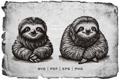 Cute Sloth Vector Illustration Product Image 2