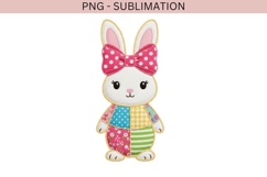 Patchwork bunny png design for T-shirts Product Image 2