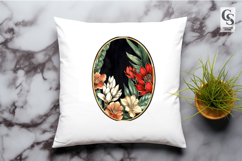 Watercolor Floral Oval Frame Clipart PNG Product Image 3