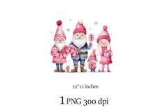 A pink Christmas family Gnomes, Pink Christmas Gnomes Product Image 2