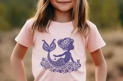 Baby Girl Mermaid Silhouette SVG Cut File. Mermaid PNG. Product Image 2