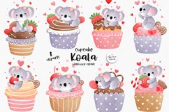 Valentine&#039;s Koala Cupcake Clipart, Koala clipart, Baby Product Image 1