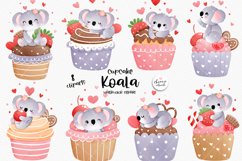 Valentine's Koala Cupcake Clipart, Koala clipart, Baby Product Image 1