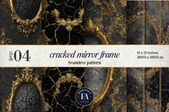 Cracked Mirror Frame Pattern | Black Gold Baroque Product Image 1
