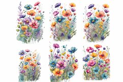 Watercolor Meadow Floral Clipart Product Image 2
