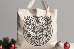 Geometric Deer Snowflake SVG, Christmas Ornament PNG File Product Image 2