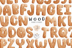 Wood alphabets and numbers clipart Product Image 1