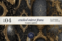 Cracked Mirror Frame Pattern | Black Gold Baroque Product Image 1