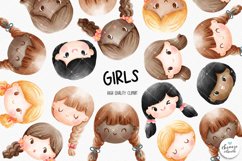 Girl face clipart, Girl clipart, Hairstyle clipart, student Product Image 1