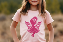 Fairy Girl Silhouette SVG Cut File. Magic Floral Fairy PNG. Product Image 2