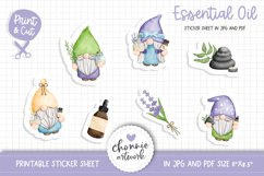 Essential Oil Gnomes Printable Stickers, Sticker Sheet, Product Image 3