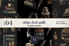 Vintage Book Quills Pattern | Dark Academia Paper Product Image 1