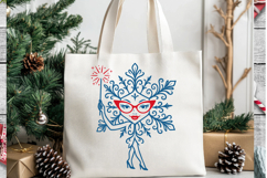 Christmas Snowflake Woman SVG with Magic Wand Holiday SVG Product Image 2