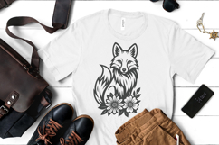 Floral Fox SVG Bundle | 33 Flower Monoline Fox Cut Files Product Image 11