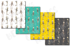 Dancing skeletons digital papers Halloween background paper Product Image 3