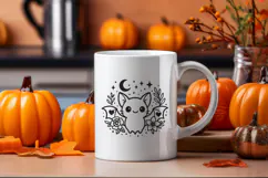 Cute Bat Halloween SVG Cut File| Kawaii Spooky PNG Clipart Product Image 2