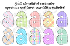 Plaid Alphabet Doodle Letters and Numbers, Easter Letters Product Image 3