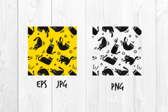 Seamless pattern with cute black cats Product Image 2