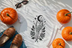Skeleton Hand with Moon and Roses SVG and PNG Clipart Product Image 3