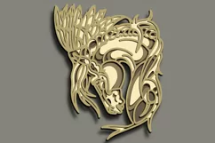Horse multilayer Svg/Indian Horse/3D Layered Cut File Product Image 3