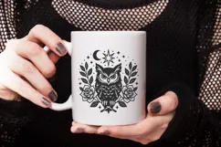 Gothic Owl Silhouette SVG Cut File | Halloween PNG Clipart Product Image 2