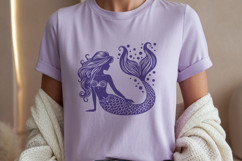 Mermaid Silhouette SVG Cut File| Fantasy Sea Girl PNG. Product Image 3