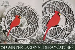 3D Winter Cardinal Dreamcatcher | Layered Papercut SVG Product Image 1