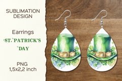 St. Patrick&#039;s Day Clover Earring Teardrop | Earring Design Product Image 1