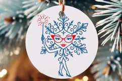 Christmas Snowflake Woman SVG with Magic Wand Holiday SVG Product Image 3
