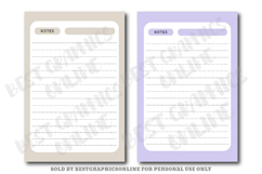 Pastel Colors Printable Notebook, Paper Writing paper Bundle Product Image 3