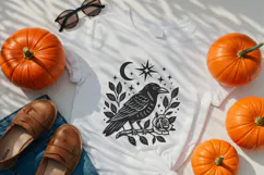 Raven with Moon and Rose Gothic SVG and PNG Clipart Product Image 2