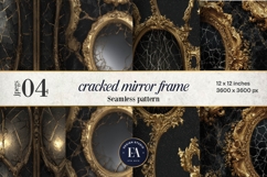 Cracked Mirror Frame Pattern | Black Gold Baroque Product Image 1