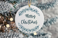 Christmas Wreath with Leaves and Berries SVG | Holiday Frame Product Image 3