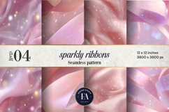 Sparkly Ribbon Texture | Pink Sheer Ribbon Pattern Product Image 1